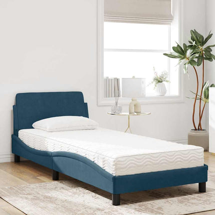 seng med madras Dover 80x200 cm velour blå