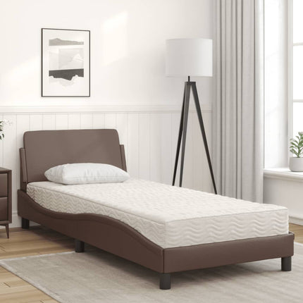 seng med madras Dover 80x200 cm kunstlæder brun