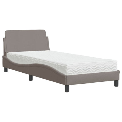 seng med madras Dover 90x190 cm stof gråbrun