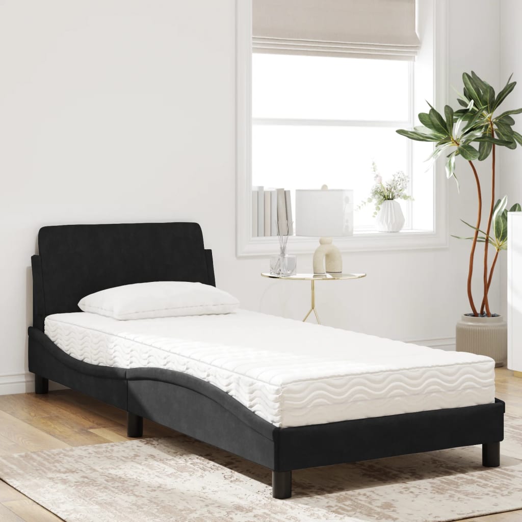 seng med madras Dover 90x190 cm velour sort