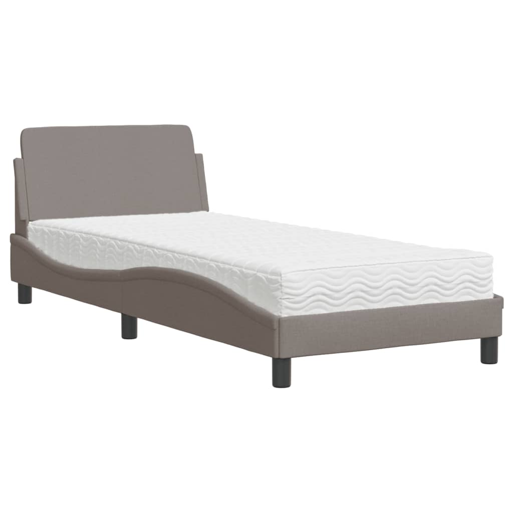seng med madras Dover 90x200 cm stof gråbrun
