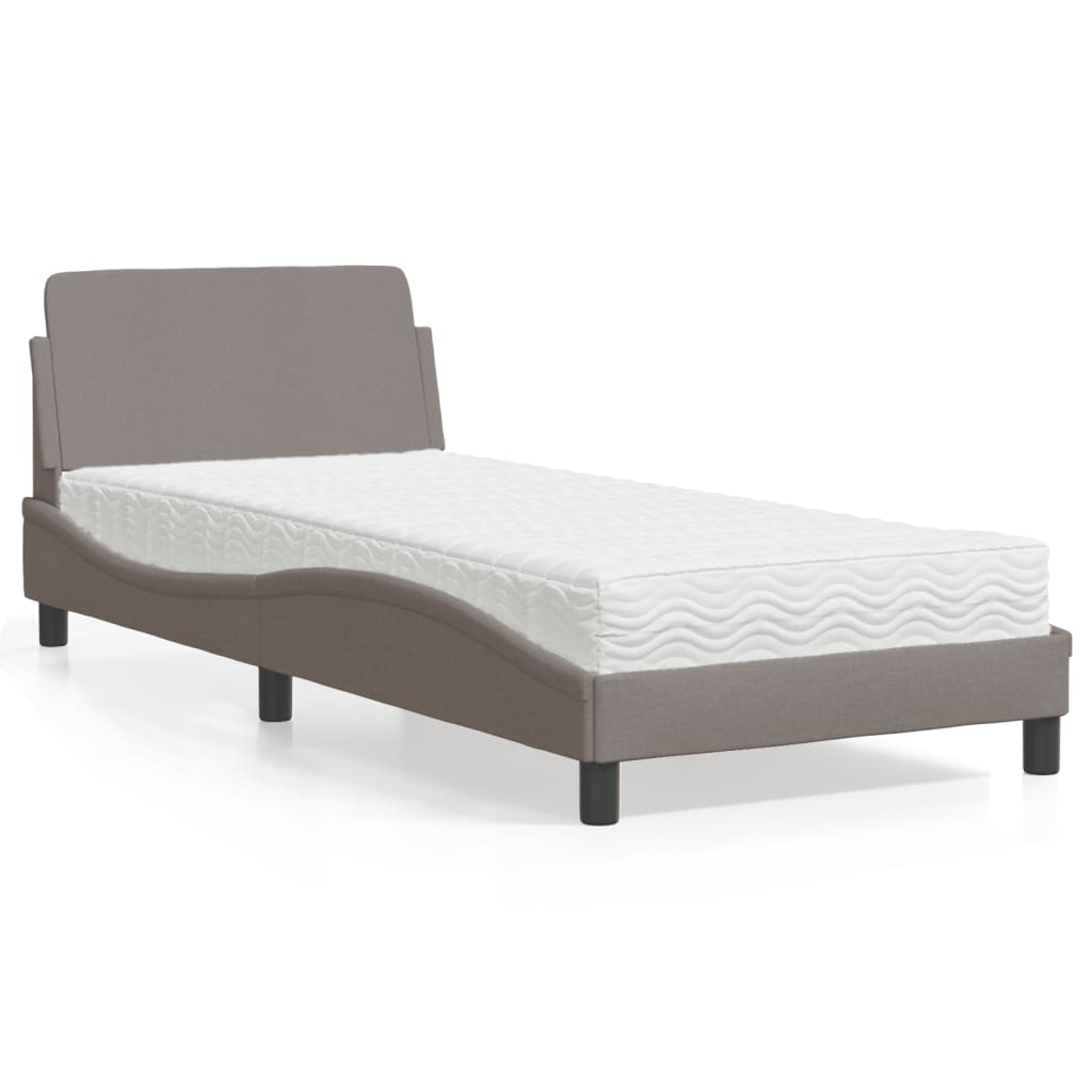 seng med madras Dover 90x200 cm stof gråbrun