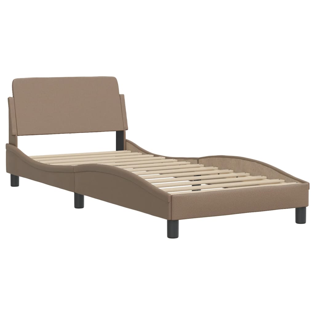 seng med madras Dover 90x200 cm kunstlæder cappuccinofarvet