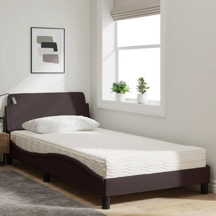 seng med madras Dover 100x200 cm stof mørkebrun