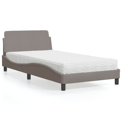 seng med madras Dover 100x200 cm stof gråbrun