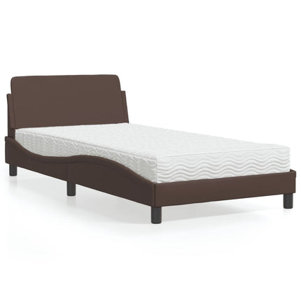 seng med madras Dover 100x200 cm kunstlæder brun