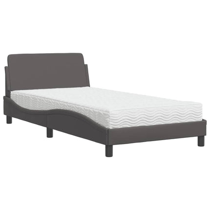 seng med madras Dover 100x200 cm kunstlæder grå