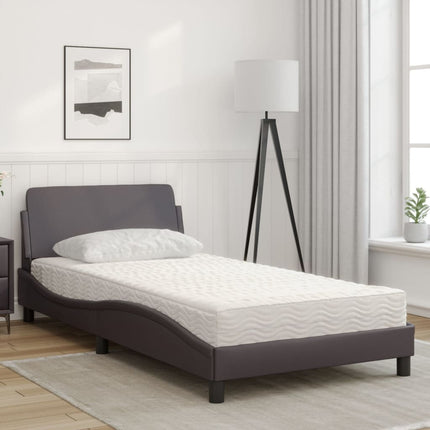seng med madras Dover 100x200 cm kunstlæder grå