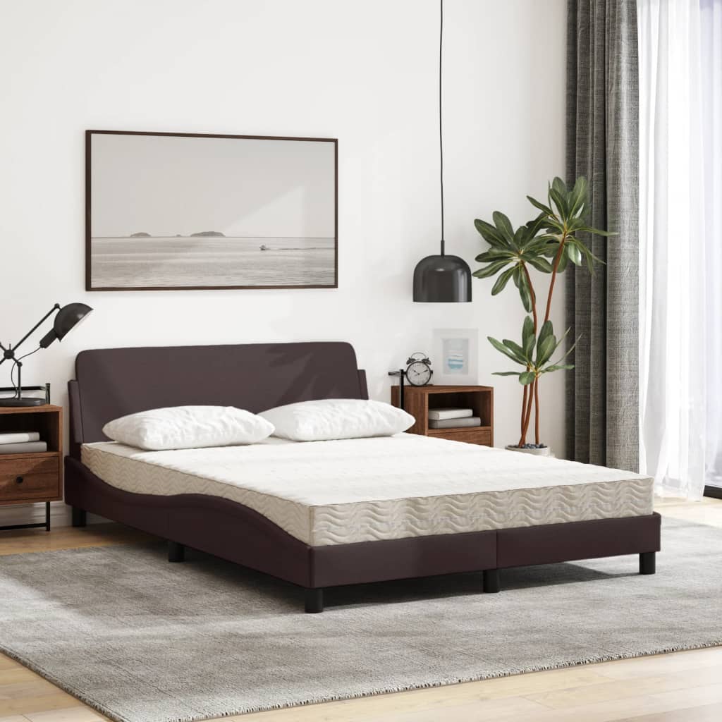 seng med madras Dover 120x200 cm stof mørkebrun