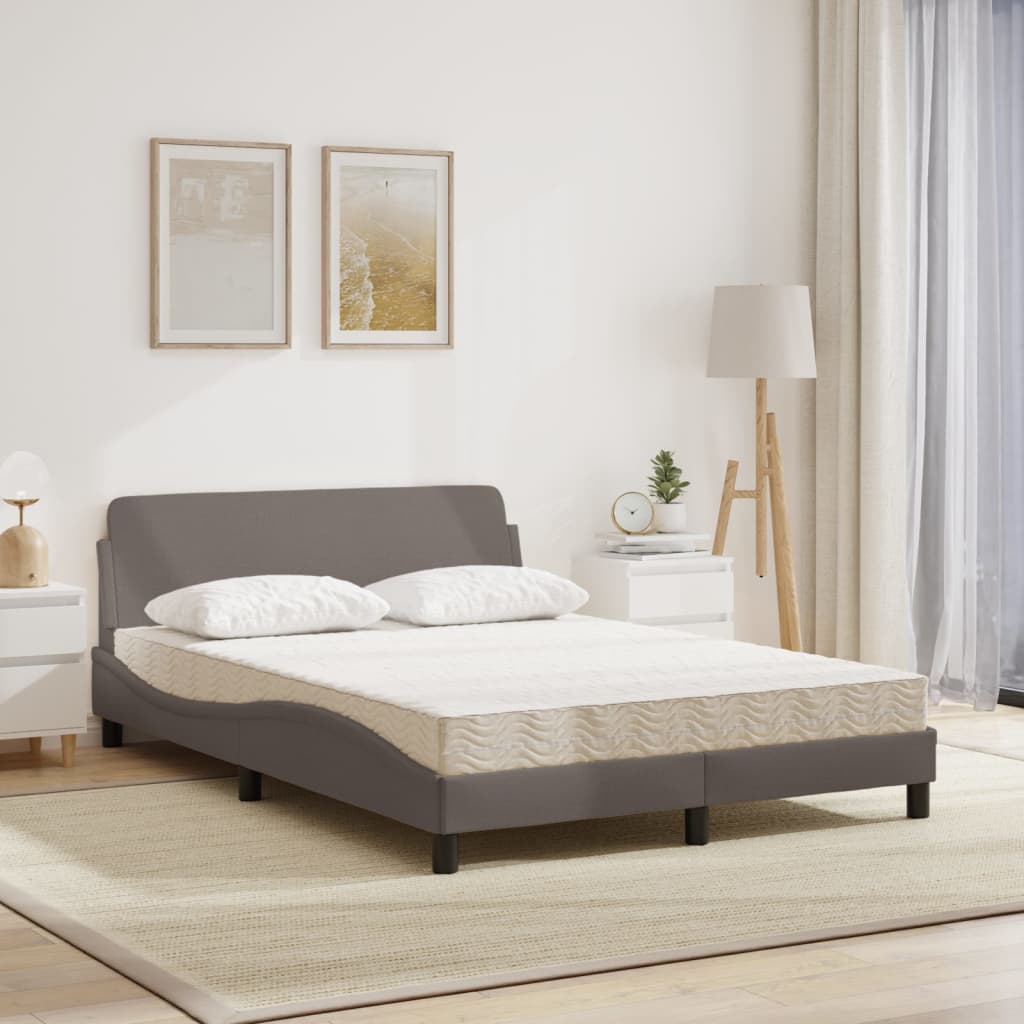 seng med madras Dover 120x200 cm stof gråbrun