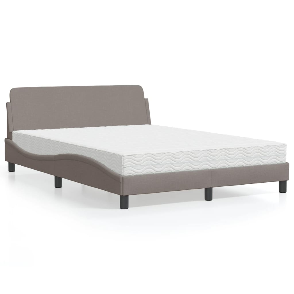 seng med madras Dover 120x200 cm stof gråbrun