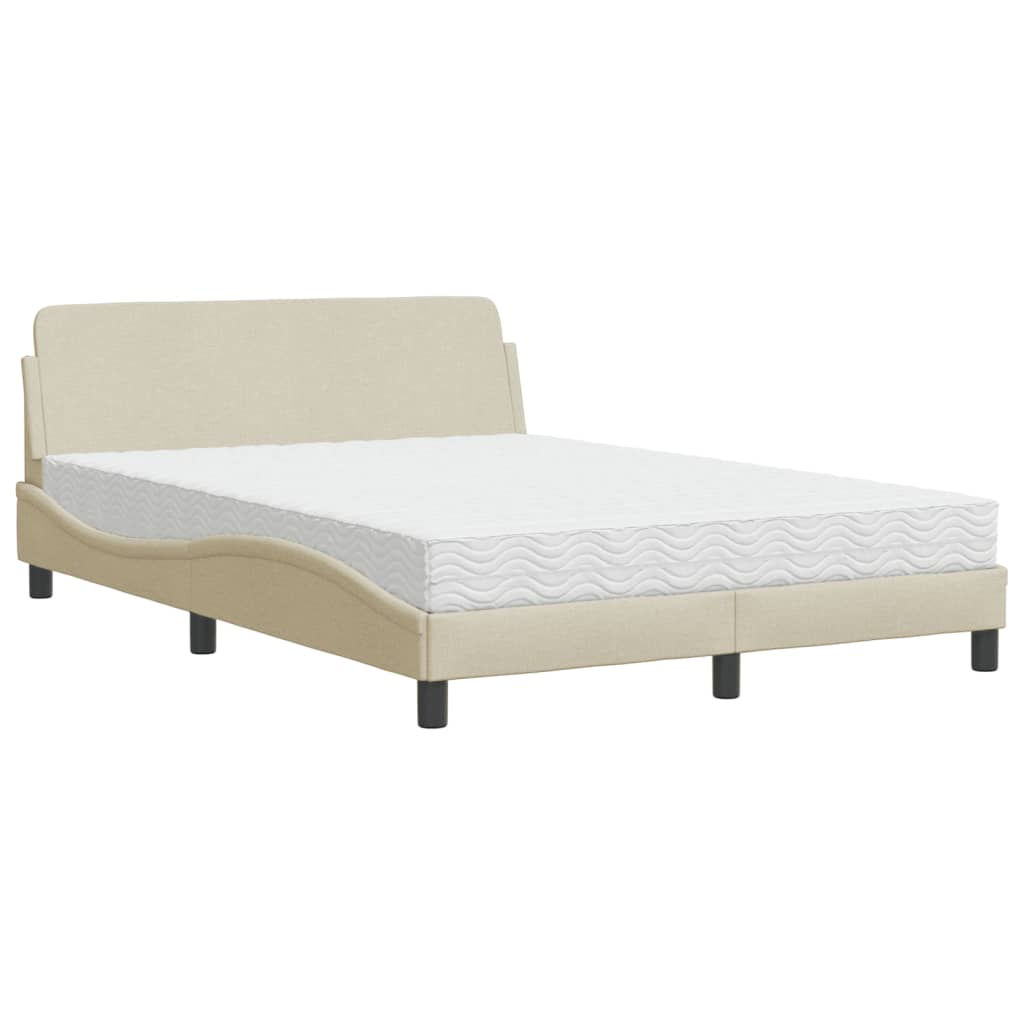 seng med madras Dover 120x200 cm stof cremefarvet