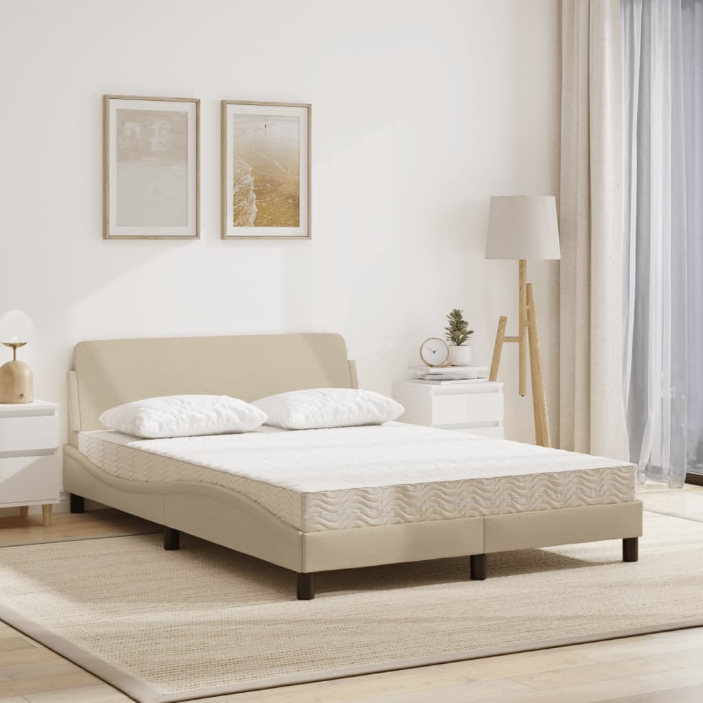 seng med madras Dover 120x200 cm stof cremefarvet