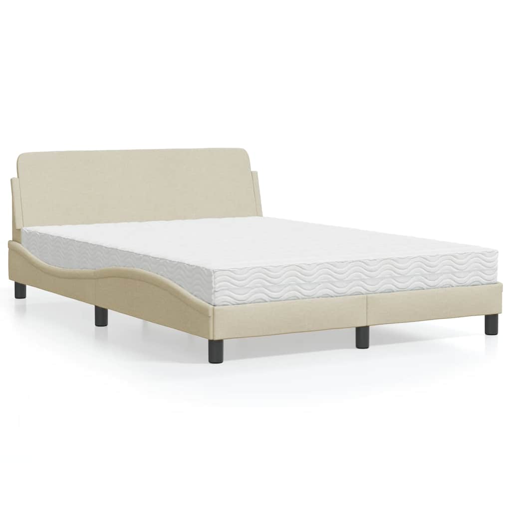 seng med madras Dover 120x200 cm stof cremefarvet