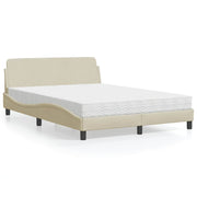 seng med madras Dover 120x200 cm stof cremefarvet