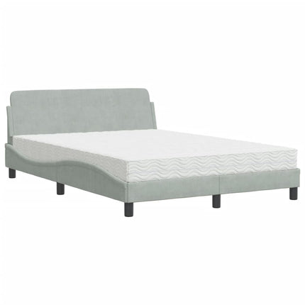seng med madras Dover 120x200 cm velour lysegrå