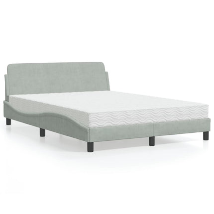 seng med madras Dover 120x200 cm velour lysegrå