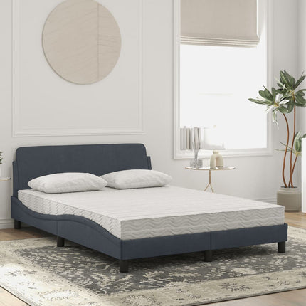 seng med madras Dover 120x200 cm velour mørkegrå