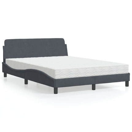 seng med madras Dover 120x200 cm velour mørkegrå