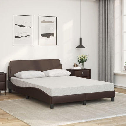seng med madras Dover 120x200 cm kunstlæder brun