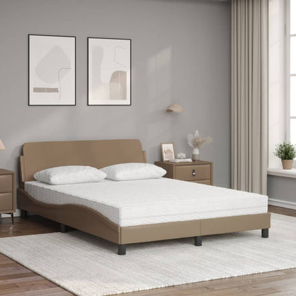 seng med madras Dover 120x200 cm kunstlæder cappuccinofarvet