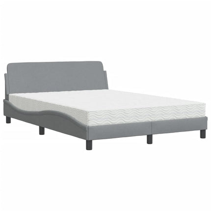seng med madras Dover 140x190 cm stof lysegrå