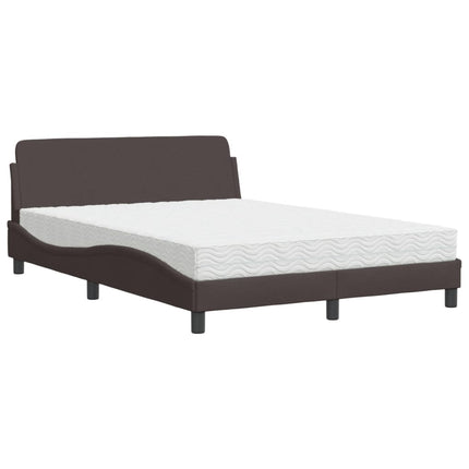 seng med madras Dover 140x190 cm stof mørkebrun