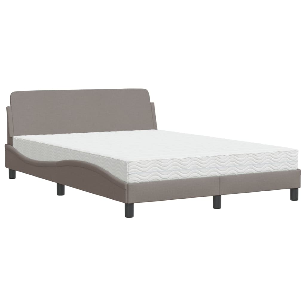 seng med madras Dover 140x190 cm stof gråbrun