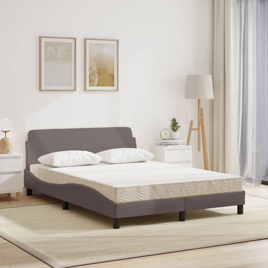 seng med madras Dover 140x190 cm stof gråbrun