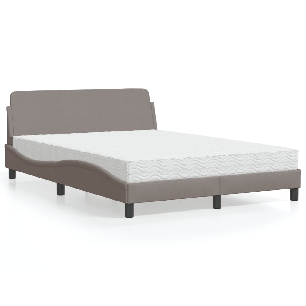seng med madras Dover 140x190 cm stof gråbrun