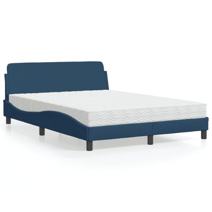 seng med madras Dover 140x190 cm stof blå