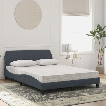seng med madras Dover 140x190 cm velour mørkegrå