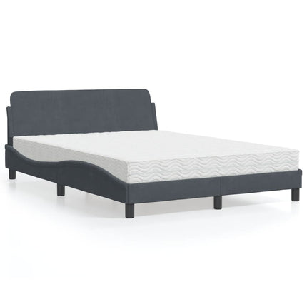seng med madras Dover 140x190 cm velour mørkegrå