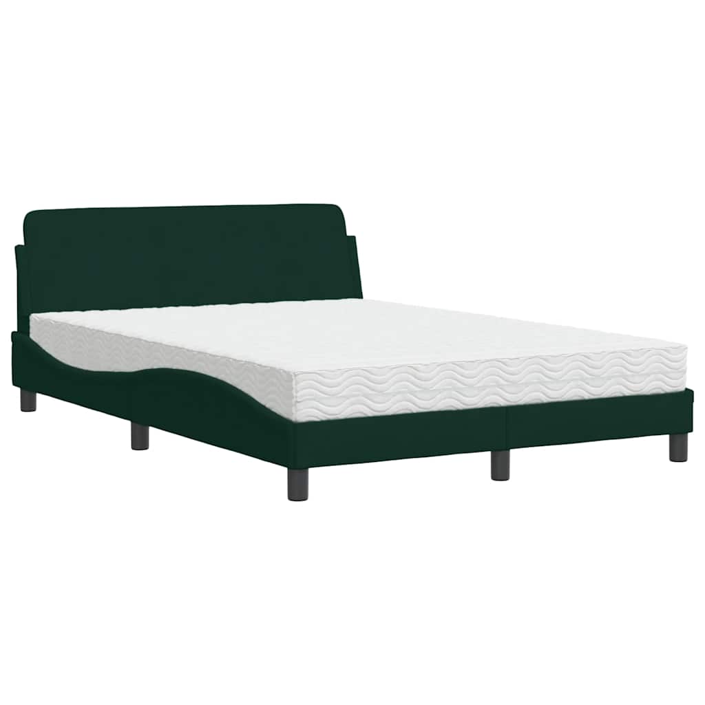 seng med madras Dover 140x190 cm velour mørkegrøn