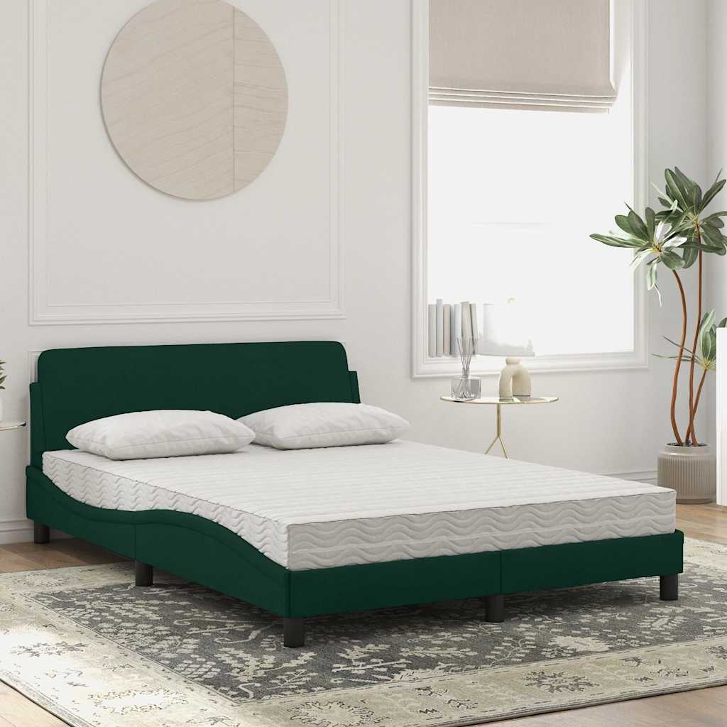 seng med madras Dover 140x190 cm velour mørkegrøn