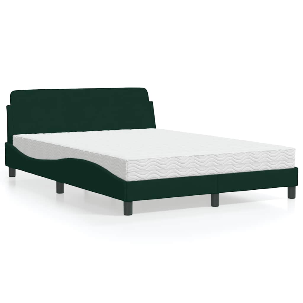 seng med madras Dover 140x190 cm velour mørkegrøn