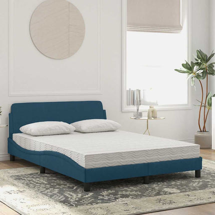 seng med madras Dover 140x190 cm velour blå