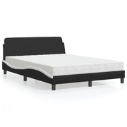 seng med madras Dover 140x190 cm kunstlæder sort og hvid