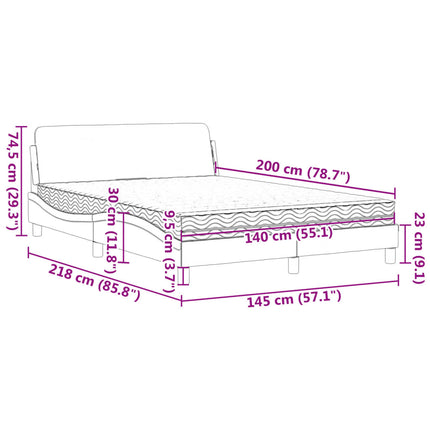 seng med madras Dover 140x200 cm stof sort