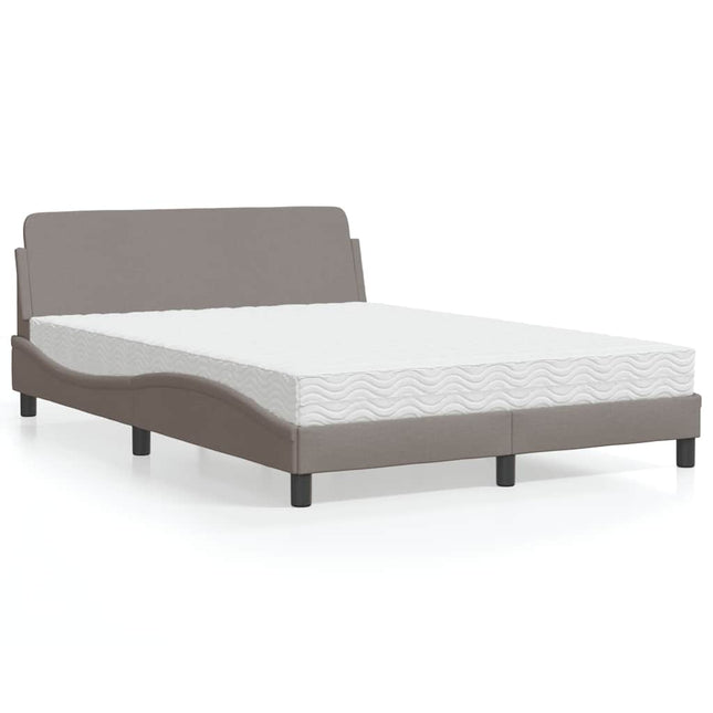 seng med madras Dover 140x200 cm stof gråbrun