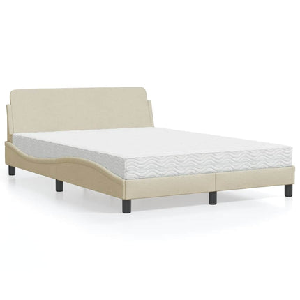 seng med madras Dover 140x200 cm stof cremefarvet
