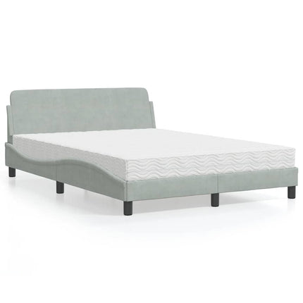 seng med madras Dover 140x200 cm velour lysegrå