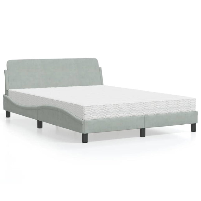 seng med madras Dover 140x200 cm velour lysegrå