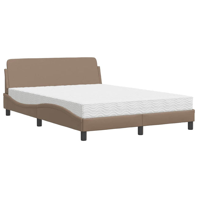 seng med madras Dover 140x200 cm kunstlæder cappuccinofarvet