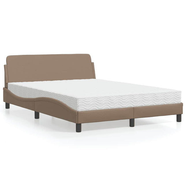 seng med madras Dover 140x200 cm kunstlæder cappuccinofarvet