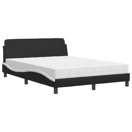 seng med madras Dover 140x200 cm kunstlæder sort og hvid