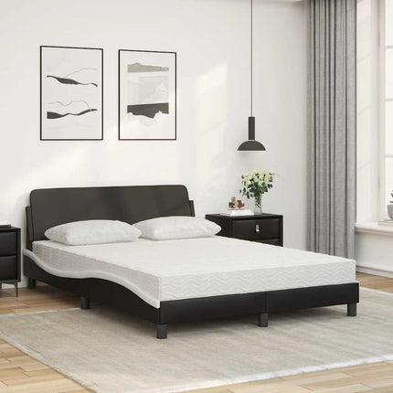 seng med madras Dover 140x200 cm kunstlæder sort og hvid