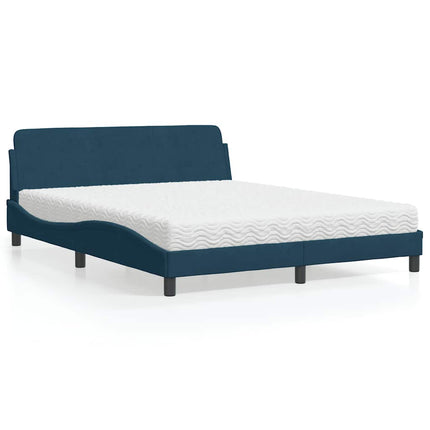 seng med madras Dover 160x200 cm velour blå