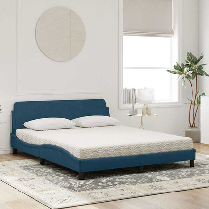 seng med madras Dover 160x200 cm velour blå
