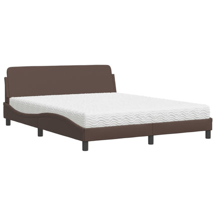 seng med madras Dover 160x200 cm kunstlæder brun